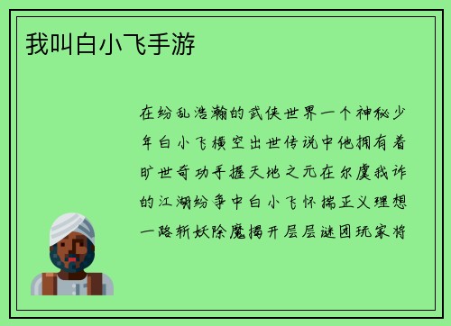 我叫白小飞手游